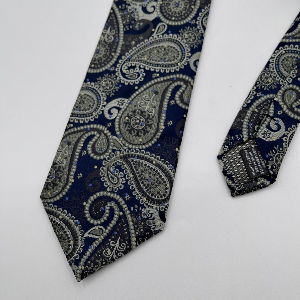 COVINGTON Paisley Silk Blend Men‎ Tie Blue Green Formal Business